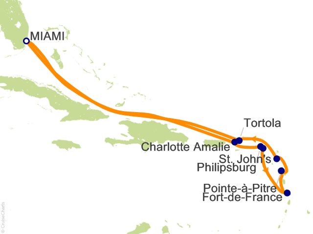 Carte de l’itinéraire Vista, Miami → Miami