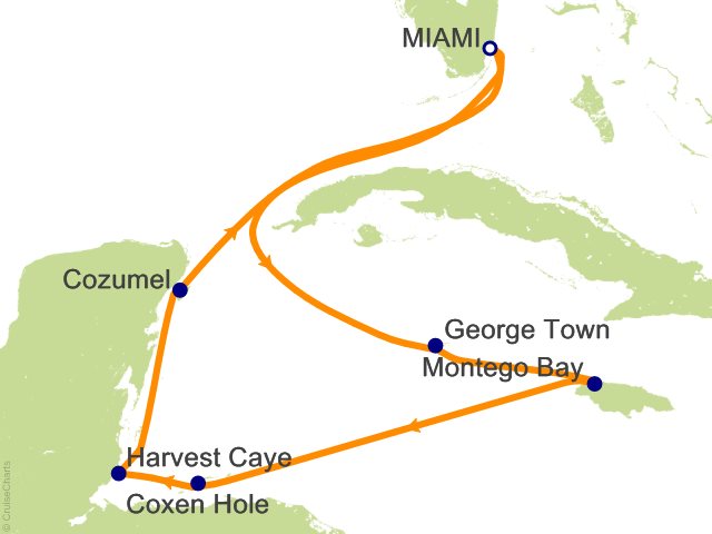 Carte de l’itinéraire Vista, Miami → Miami