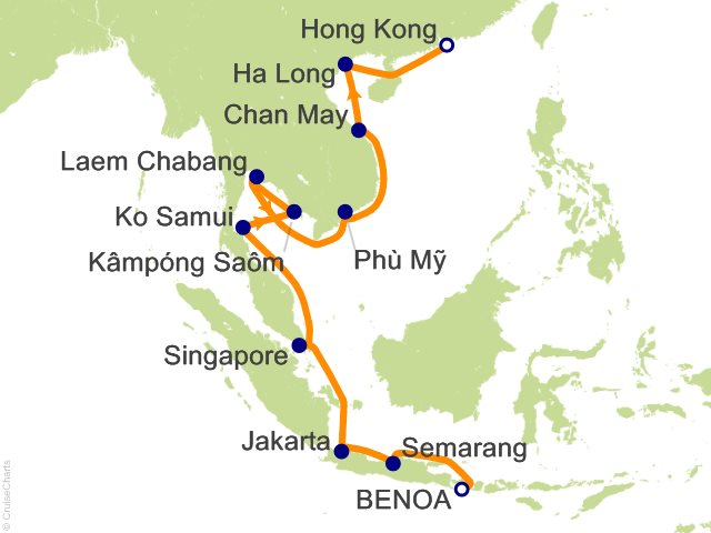 Carte de l’itinéraire Vista, Bali (Benoa) → Hong Kong
