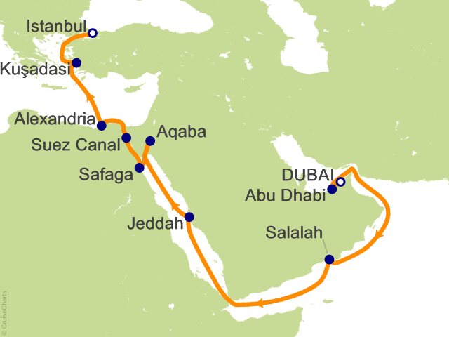 Carte de l’itinéraire Vista, Dubai → Istanbul