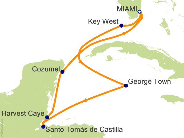 Carte de l’itinéraire Vista, Miami → Miami
