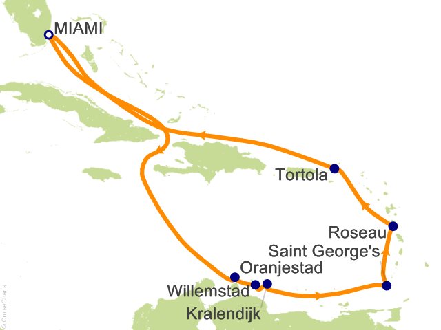 Carte de l’itinéraire Vista, Miami → Miami