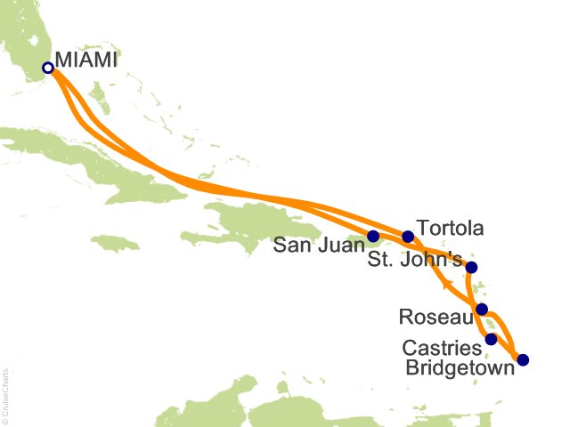 Carte de l’itinéraire Vista, Miami → Miami