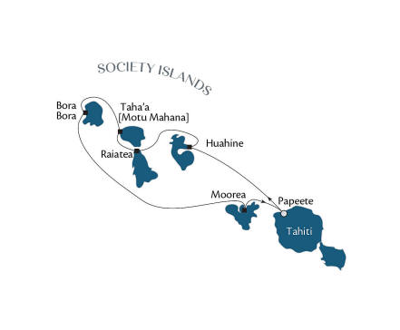 Carte de l’itinéraire Paul Gauguin, Tahiti, Society Islands (Polynésie française) → Tahiti, Society Islands (Polynésie française)