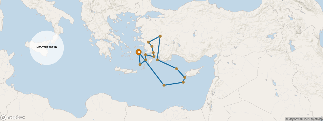 Carte de l’itinéraire Seven Seas Mariner, Athènes (Le Pirée) → Athènes (Le Pirée)