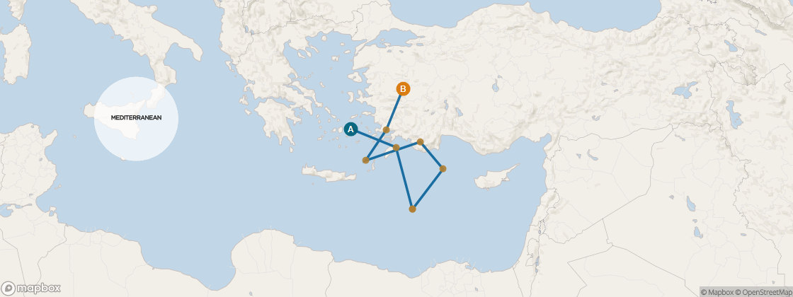 Carte de l’itinéraire Seven Seas Navigator, Athènes (Le Pirée) → Istanbul