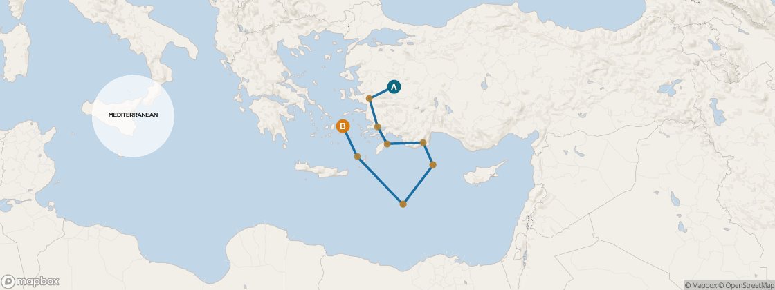 Carte de l’itinéraire Seven Seas Navigator, Istanbul → Athènes (Le Pirée)