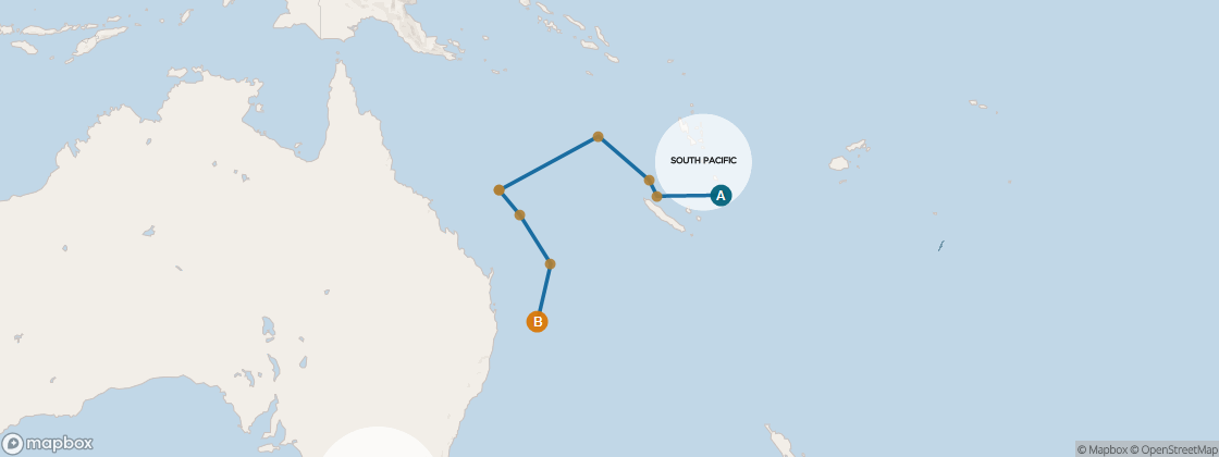 Carte de l’itinéraire Seven Seas Navigator, Lautoka → Sydney