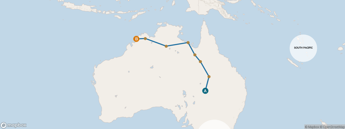 Carte de l’itinéraire Seven Seas Navigator, Sydney → Bali (Benoa)