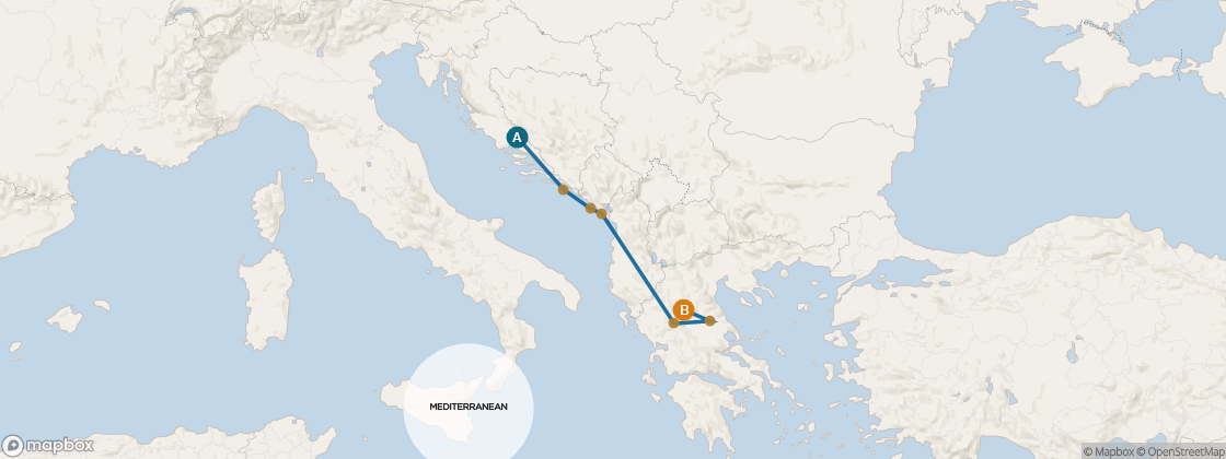 Carte de l’itinéraire Seven Seas Voyager, Trieste → Athènes (Le Pirée)