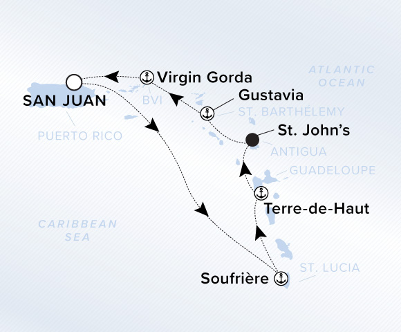 Carte de l’itinéraire Evrima, Aller-retour au départ de San Juan