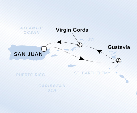 Carte de l’itinéraire Evrima, Aller-retour au départ de San Juan