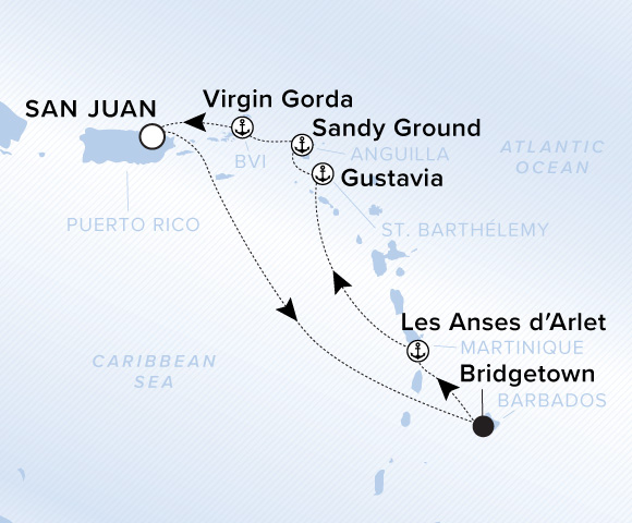 Carte de l’itinéraire Ilma, Aller-retour au départ de San Juan