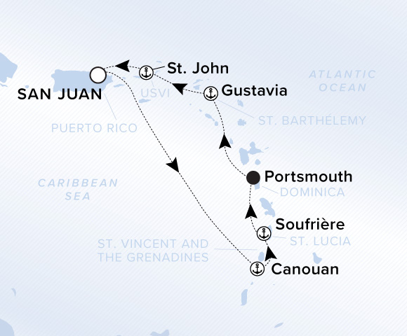 Carte de l’itinéraire Ilma, Aller-retour au départ de San Juan