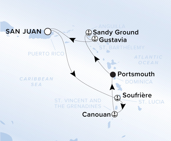 Carte de l’itinéraire Ilma, Aller-retour au départ de San Juan