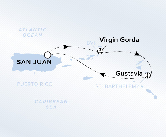 Carte de l’itinéraire Ilma, Aller-retour au départ de San Juan