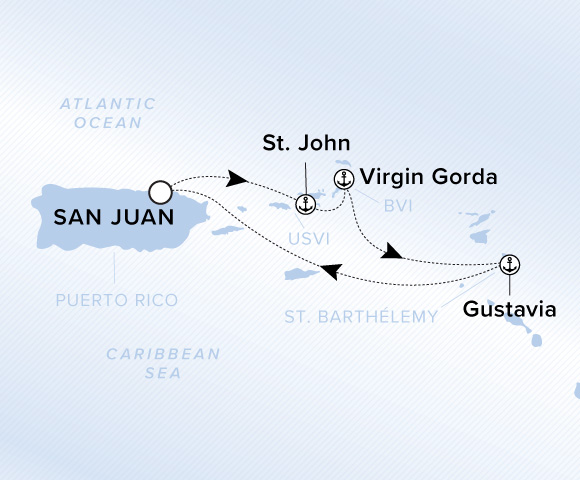 Carte de l’itinéraire Ilma, Aller-retour au départ de San Juan