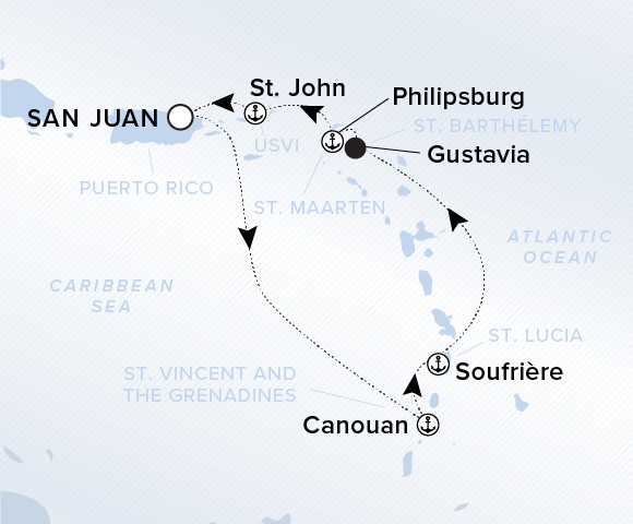 Carte de l’itinéraire Ilma, Aller-retour au départ de San Juan