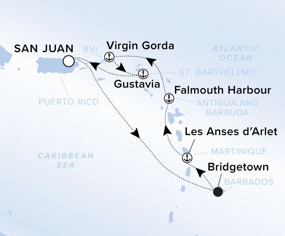 Carte de l’itinéraire Ilma, Aller-retour au départ de San Juan