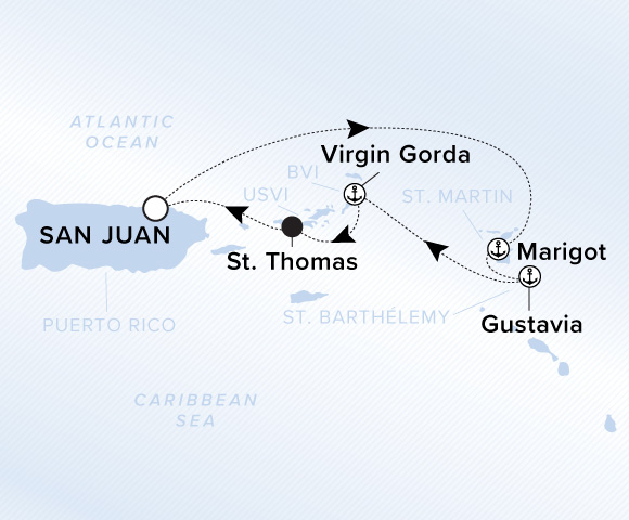 Carte de l’itinéraire Ilma, Aller-retour au départ de San Juan