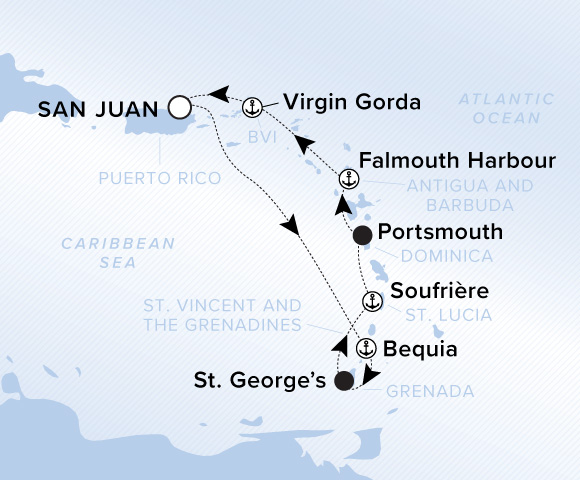 Carte de l’itinéraire Ilma, Aller-retour au départ de San Juan