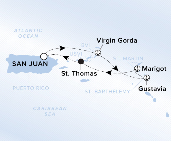 Carte de l’itinéraire Ilma, Aller-retour au départ de San Juan
