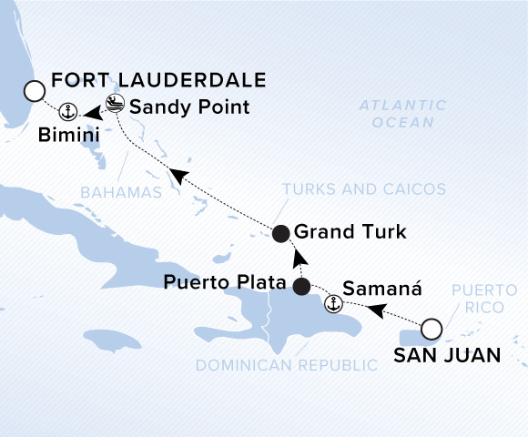 Carte de l’itinéraire Ilma, San Juan → Fort Lauderdale, Florida