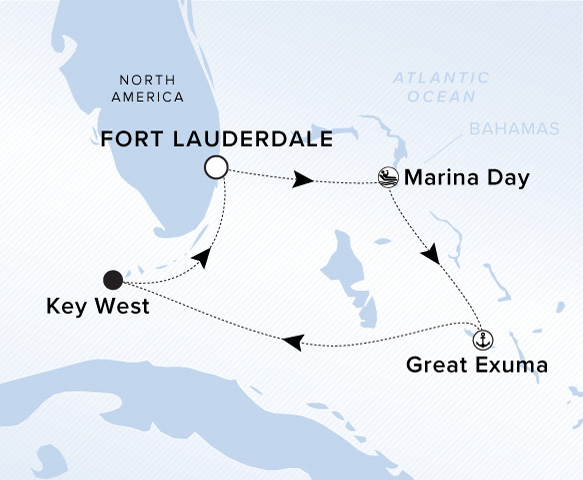 Carte de l’itinéraire Ilma, Aller-retour au départ de Fort Lauderdale, Florida