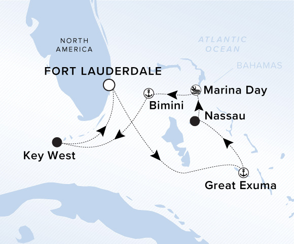 Carte de l’itinéraire Ilma, Aller-retour au départ de Fort Lauderdale, Florida