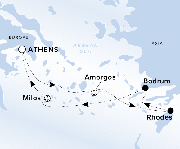 Carte de l’itinéraire Ilma, Aller-retour au départ de Athènes (Le Pirée)