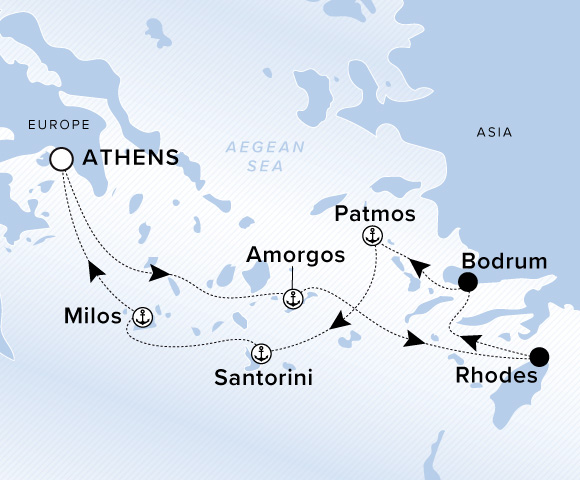 Carte de l’itinéraire Ilma, Aller-retour au départ de Athènes (Le Pirée)