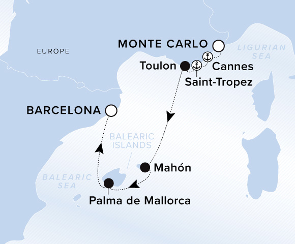Carte de l’itinéraire Ilma, Monte Carlo → Barcelone