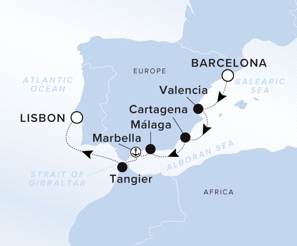Carte de l’itinéraire Ilma, Barcelone → Lisbonne