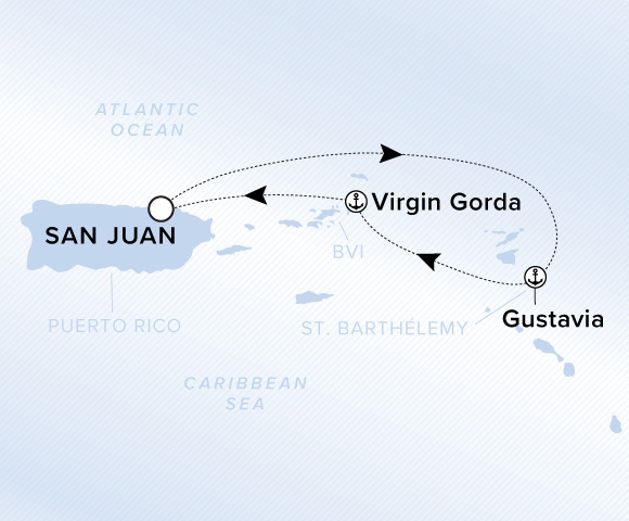 Carte de l’itinéraire Ilma, Aller-retour au départ de San Juan