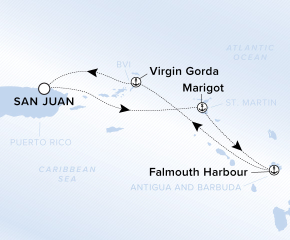 Carte de l’itinéraire Ilma, Aller-retour au départ de San Juan