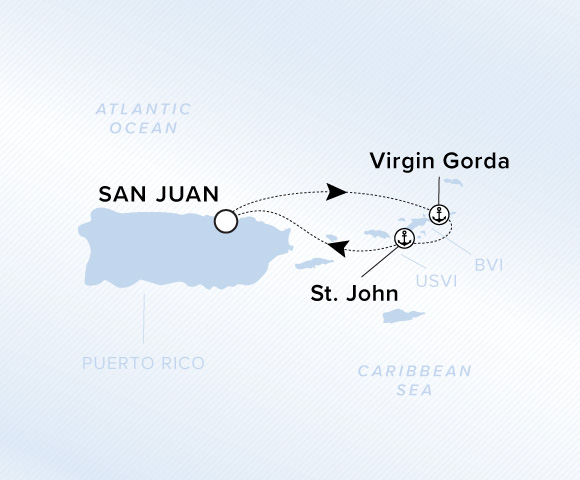 Carte de l’itinéraire Ilma, Aller-retour au départ de San Juan
