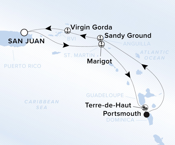 Carte de l’itinéraire Ilma, Aller-retour au départ de San Juan