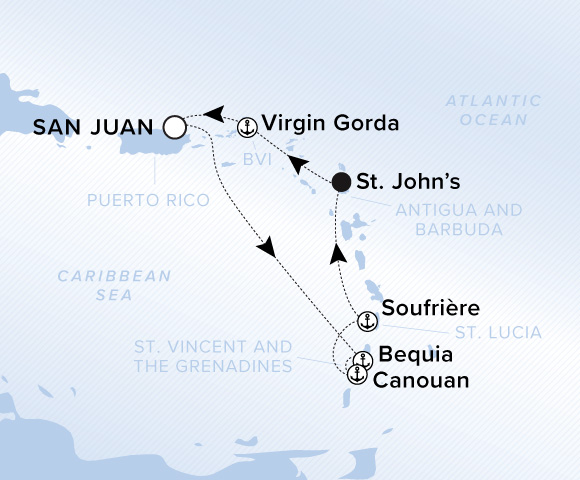 Carte de l’itinéraire Ilma, Aller-retour au départ de San Juan