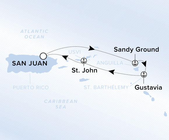 Carte de l’itinéraire Ilma, Aller-retour au départ de San Juan