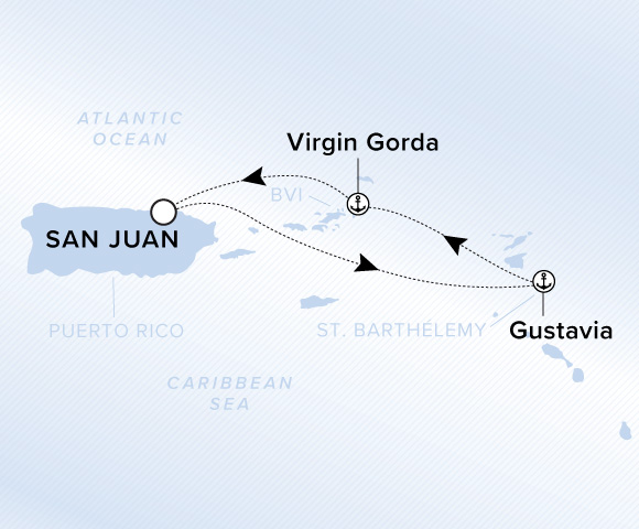 Carte de l’itinéraire Ilma, Aller-retour au départ de San Juan