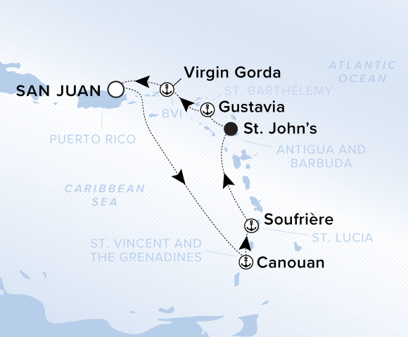 Carte de l’itinéraire Ilma, Aller-retour au départ de San Juan