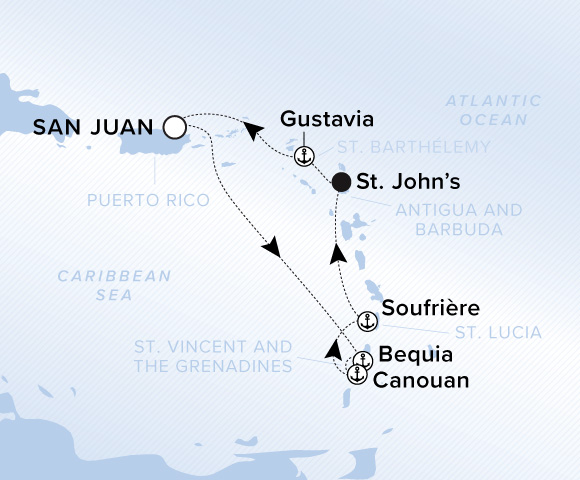Carte de l’itinéraire Ilma, Aller-retour au départ de San Juan