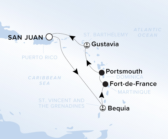 Carte de l’itinéraire Ilma, Aller-retour au départ de San Juan