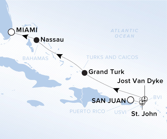Carte de l’itinéraire Ilma, San Juan → Miami, Florida