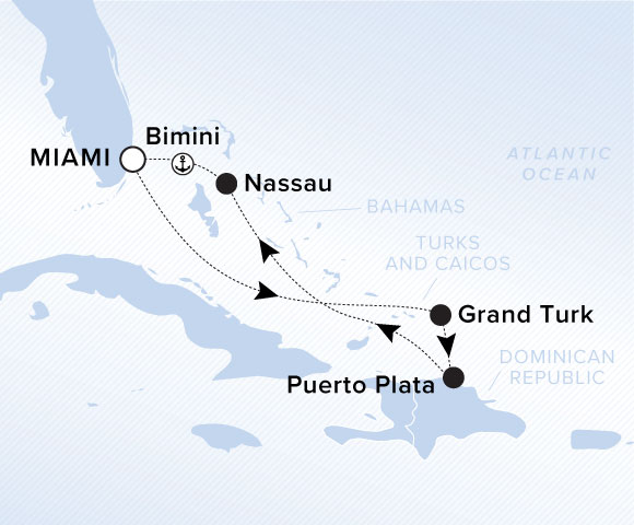 Carte de l’itinéraire Ilma, Aller-retour au départ de Miami, Florida