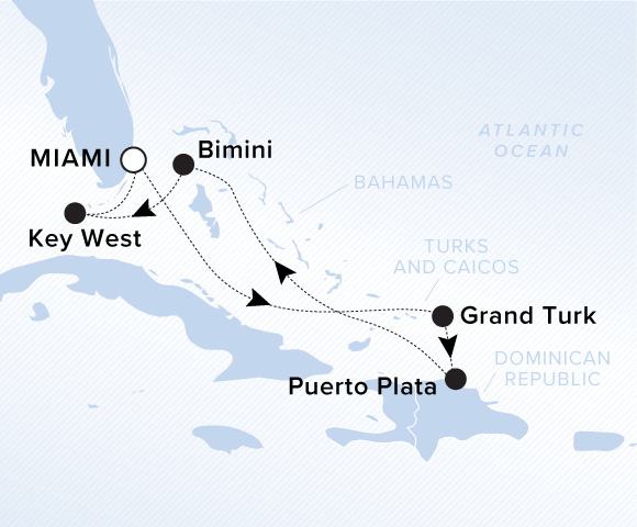 Carte de l’itinéraire Ilma, Aller-retour au départ de Miami, Florida