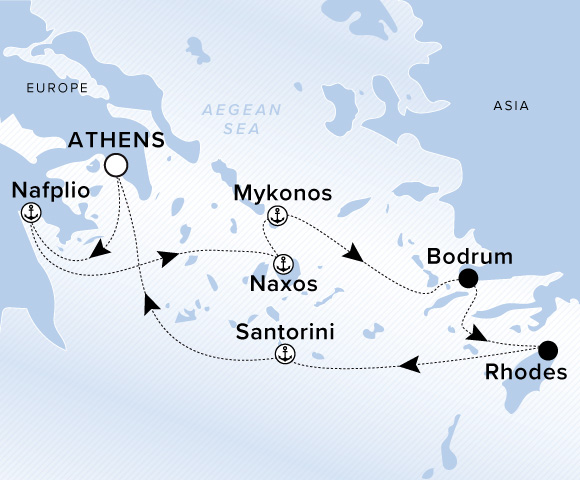 Carte de l’itinéraire Ilma, Aller-retour au départ de Athènes (Le Pirée)