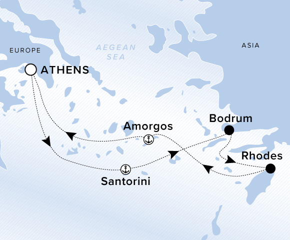 Carte de l’itinéraire Ilma, Aller-retour au départ de Athènes (Le Pirée)