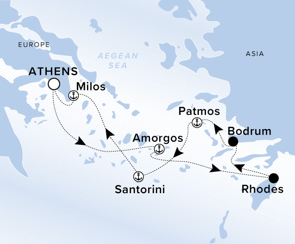Carte de l’itinéraire Ilma, Aller-retour au départ de Athènes (Le Pirée)