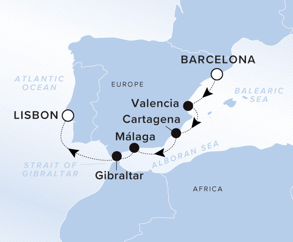 Carte de l’itinéraire Ilma, Barcelone → Lisbonne